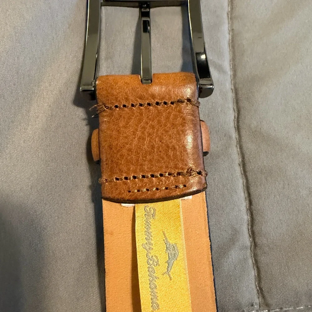 Tommy Bahama Tan Leather Belt - Picture 5 of 8